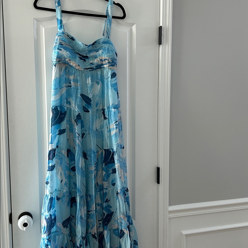 Blue Floral Maxi Dress Abercrombie and Fitch
